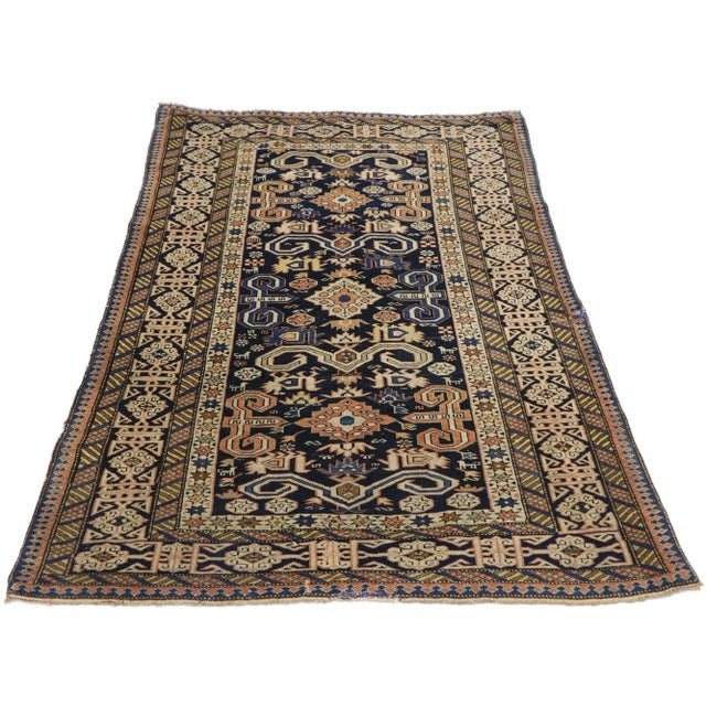 Mid-Century Modern Antique Caucasian Shirvan Kuba Rug, 03'02 X 04'04 For Sale - Image 3 of 9