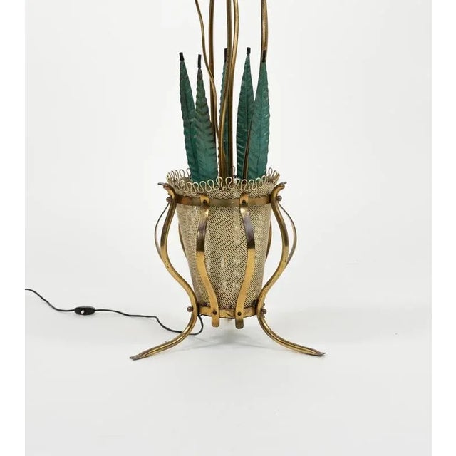 Mid-Century Floor Lamp with Leaves and Flowers in Brass, Italy, 1950s For Sale - Image 14 of 15