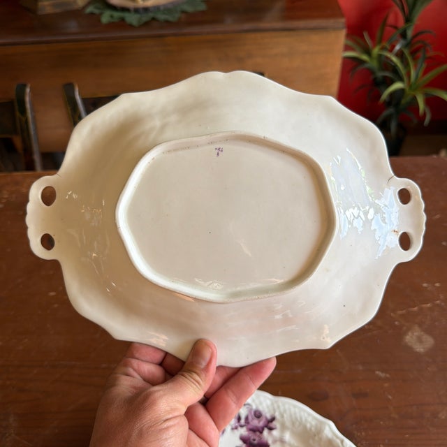 Pair of Antique Job Ridgway Cauldon Place Double-Handled Trays, Pattern B1154, Circa 1808-1814 For Sale - Image 10 of 12