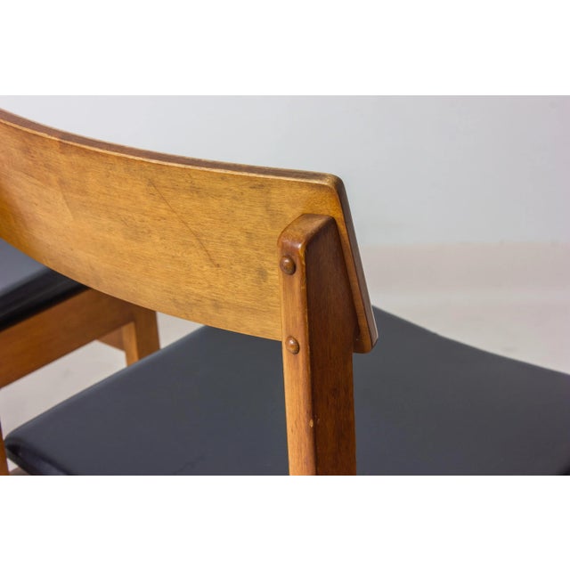 Abstracta Dining Chairs in Beech by Jos de Mey for Van den Berghe-Pauvers, Belgium, 1960s, Set of 6 For Sale - Image 10 of 14