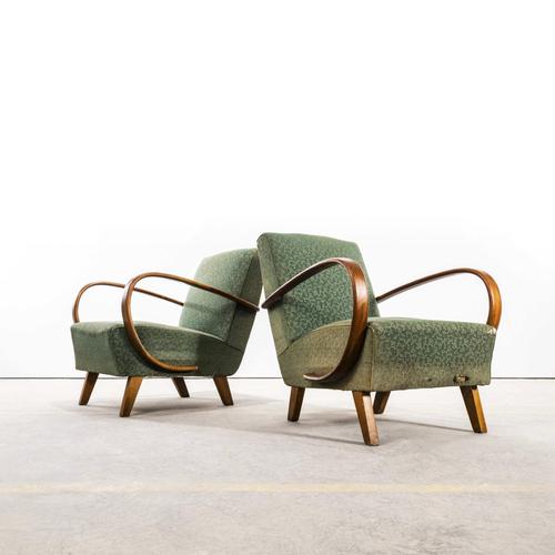 Armchair with Floral Jacquard Upholstery from Jindrich Halabala, 1950s For Sale - Image 11 of 11