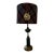 Vintage Emerald Green & Brass Table Lamp With Custom Tartan Shade and English Bridle Medallion For Sale
