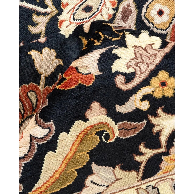Textile Mogul, One-of-a-Kind Hand-Knotted Area Rug in Black , 9' 1" x 12' 5" For Sale - Image 7 of 8