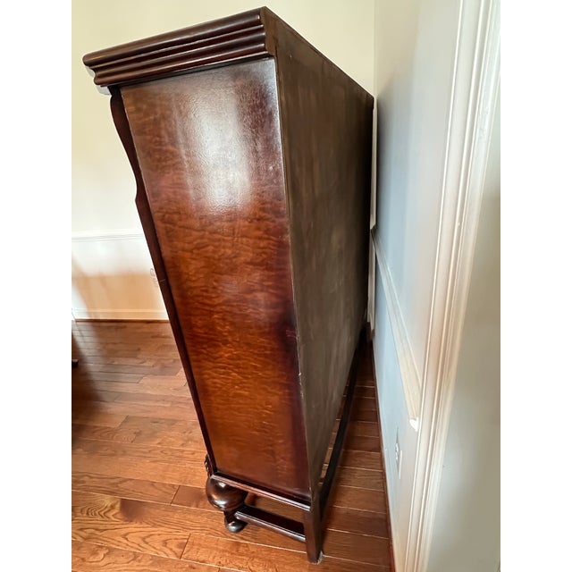 Wood Vintage C1950’s Belgian Burlwood and Birdeye’s Maple Display Cabinet For Sale - Image 7 of 12