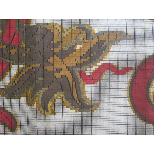 Antique Textile Design Gouache on Paper For Sale - Image 6 of 8