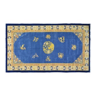 Vintage Chinese Art Deco Hand Knotted Wool Rug, 9'7'' X 17' For Sale