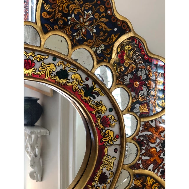 Neoclassical Style Verre Églomisé Wall Mirror For Sale - Image 9 of 12