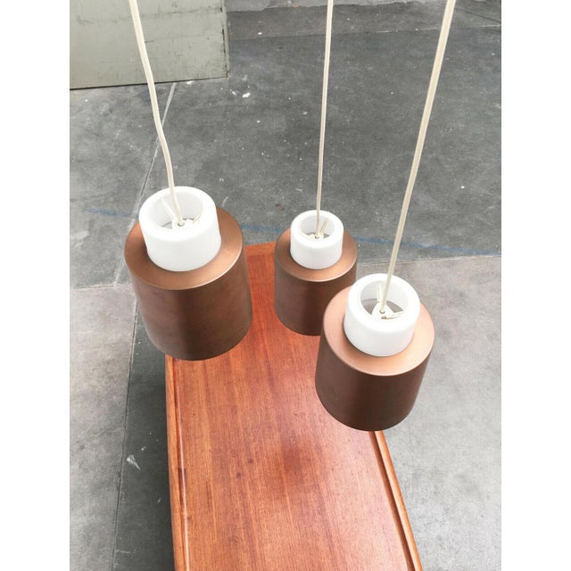 Mid-Century Modern Mid-Century Modern German Space Age Triple Cascade Copper and Glass Pendant Lamp from Staff, 1960s For Sale - Image 3 of 18