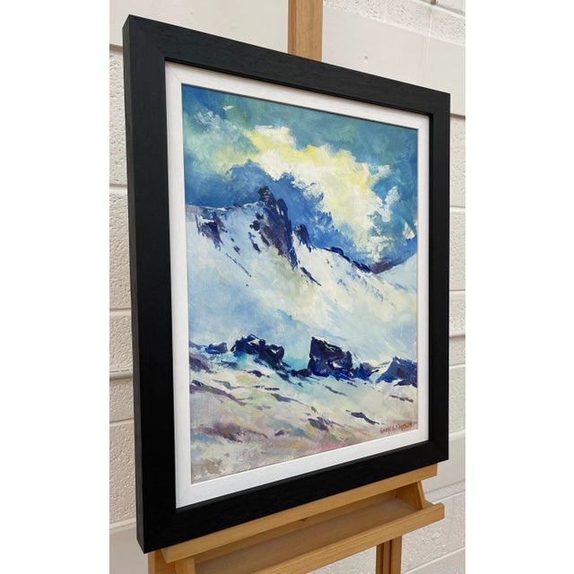 Blue & White Oil Painting of the Mourne Mountains Ireland by Modern Irish Artist Art measures 16 x 20 inches Frame...