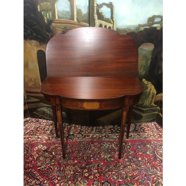 Item: Vintage Inlaid Games Table, Federal Style. Age & Condition: Circa 1940-1960. Refinished and restored. Dimensions:...