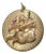 Late 20th Century Vintage 10k Cupid and Hearts Large Disc Charm Pendant For Sale