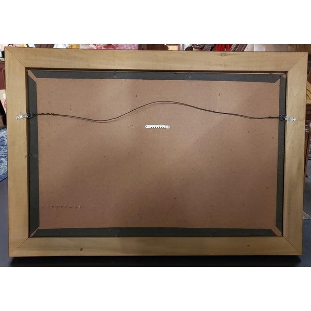 1960s 1960s Mid Century Modern Brooklyn Bridge, New York City Skyline Mixed Media Art For Sale - Image 5 of 5