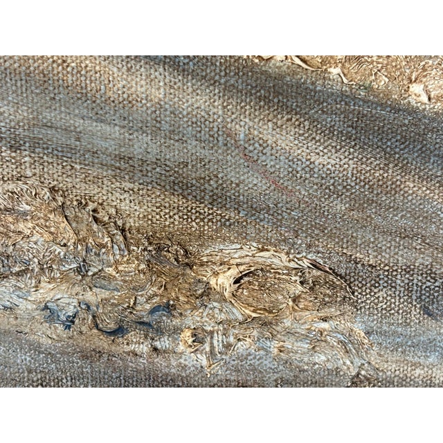 Original Winter Farm Landscape Oil Painting in Carved Wood Frame | Snow Covered Country Scene For Sale - Image 4 of 9