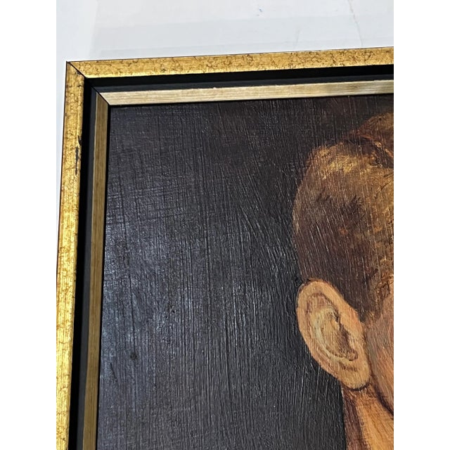 Black 1960’s Portrait of a Young Male Artist Oil on Board For Sale - Image 8 of 12