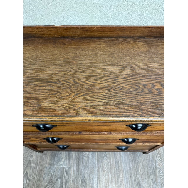 Antique Arts and Crafts Mission Style Oak Dresser Chest of Drawers For Sale - Image 14 of 15