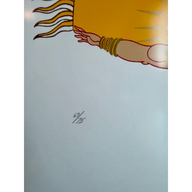 1980s Signed Stephan "Sun" Limited Edition Serigraph 69/75 Art Deco Revival Silkscreen 1980s For Sale - Image 5 of 18