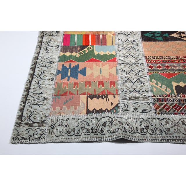 Textile Artisan Vintage Patchwork Rug Crafted From Handwoven Rugs and Kilims - 6' 8'' X 8' 5'' For Sale - Image 7 of 10
