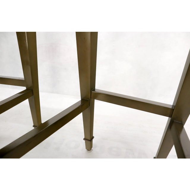 Brown Set of 4 Decorated Memphis Style Bar Stools New Upholstery For Sale - Image 8 of 13