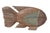 Wood Large Rustic Carved Wood Fish Sculpture, Tan & Teal , Coastal Décor, 18" X 10” For Sale - Image 7 of 7