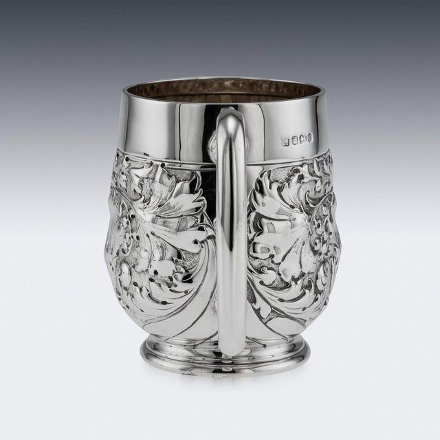 Antique Victorian Silver Mug, Sheffield, 1897 For Sale - Image 4 of 18