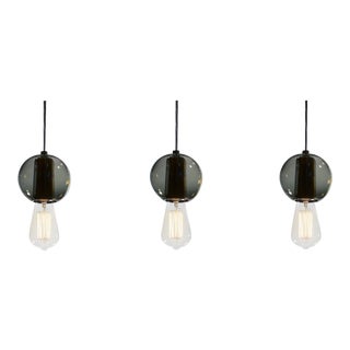 Organic Modern Exposed Socket Monopoint Pendant Trio Lights by Tracy Glover - Set of 3 For Sale