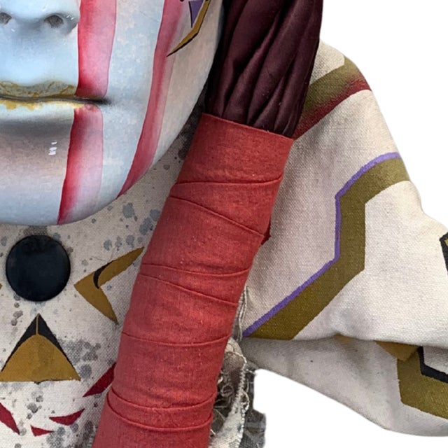 Native American Rare Dyan Nelson Signed Native American Ceramic Wall Mask With Hand-Painted Symbolic Motifs For Sale - Image 3 of 4