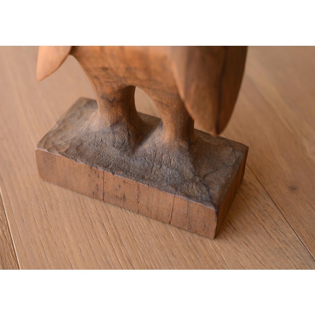 Vintage Don Shoemaker Hand-Carved Wooden Owl Sculpture For Sale - Image 10 of 11