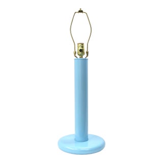 1980s Mid Century Modern Blue Tubular Table Lamp For Sale