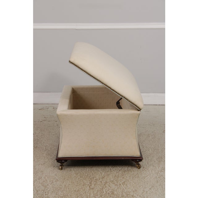 1990s Large White Upholstered Flip Top Ottoman or Chest For Sale - Image 5 of 15
