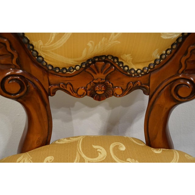 Vintage Antique Traditional Rococo Style Carved Accent Side Chair For Sale - Image 9 of 11