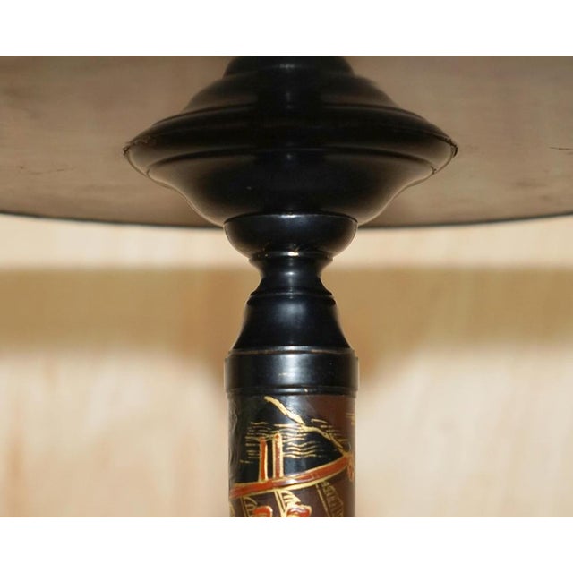 Chinese Chinoiserie Lacquered & Hand Painted Side Table For Sale - Image 4 of 18