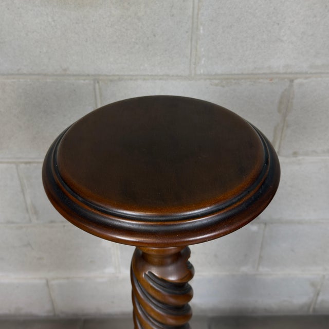 Vintage Wooden Pedestal from Artigianato Italiano, 1960s For Sale - Image 3 of 11