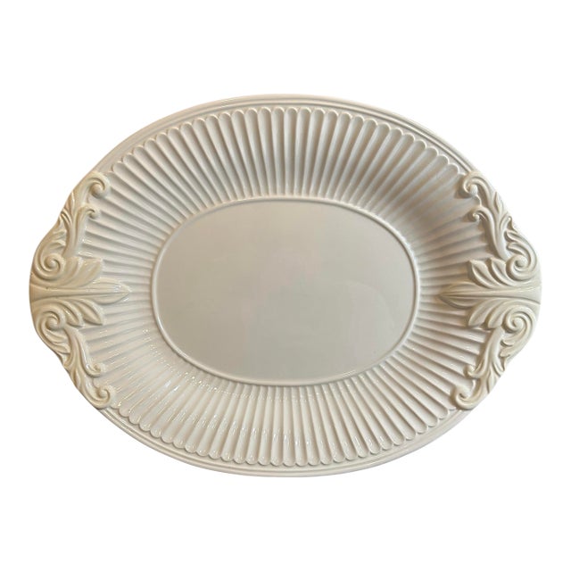 1990s Porcelain 17” Oval Serving Platter From the 'Butler's Pantry' Collection by Lenox For Sale
