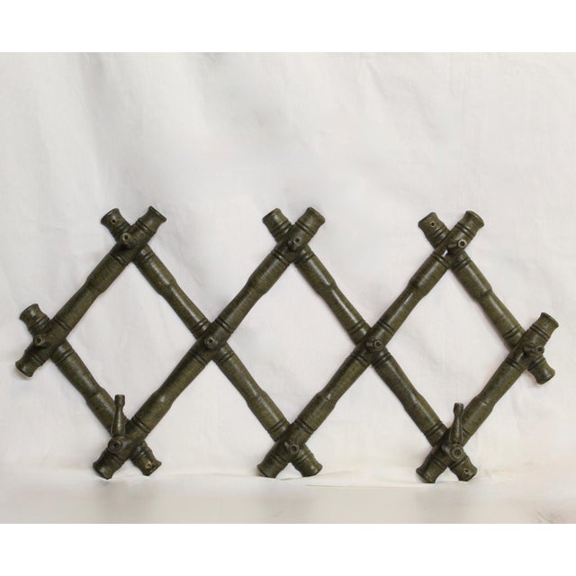 Vintage Accordion Coat Rack - Made in Bulgaria Mid-Century Expandable Wall Peg Rack For Sale In Fayetteville, AR - Image 6 of 6