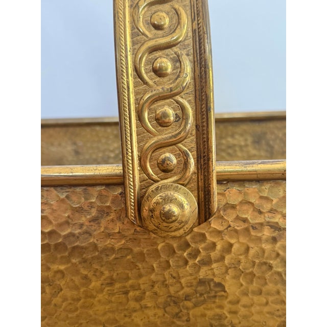English Brass Firewood Log Holder With Animal Paw Feet Regency Style For Sale - Image 10 of 11