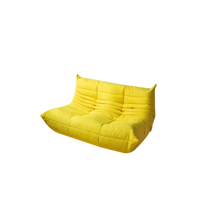 Yellow Microfiber 2-Seat Togo Sofa by Michel Ducaroy for Ligne Roset For Sale
