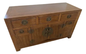 19th Century Qing Dynasty Elmwood Side Cabinet, Circa 1880
