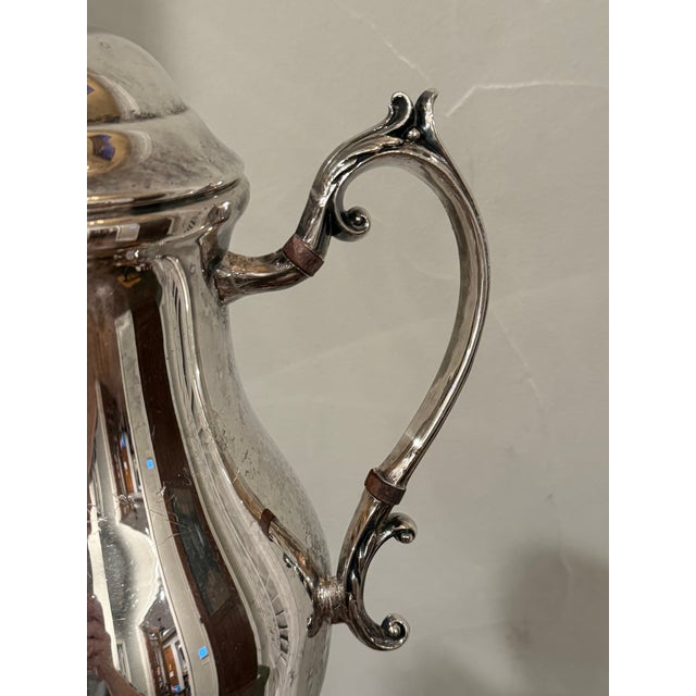 Vintage F B Rogers Silverplate Coffee Urn Samovar With Burner For Sale - Image 9 of 10