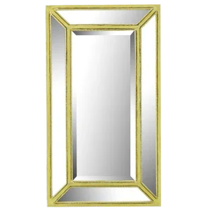 Italian Aged Silver Leaf Mirror With Rope Border