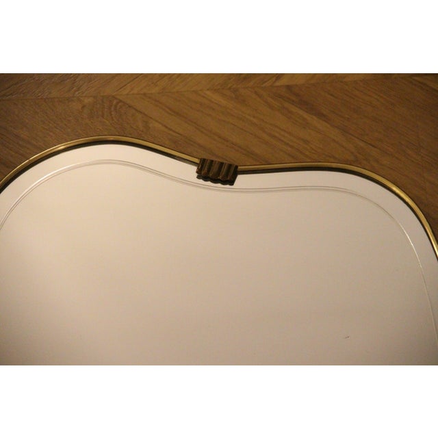 Italian Brass Wall Mirror in the style of Gio Ponti, 1950s For Sale - Image 11 of 18
