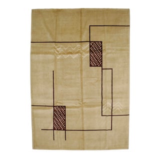 Mid 20th Century Mid Century French Rug Dasilvia Design 6'3" X 9’1” For Sale