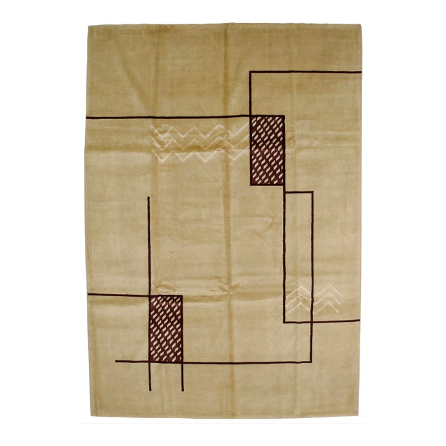 Mid 20th Century Mid Century French Rug Dasilvia Design 6'3" X 9’1” For Sale