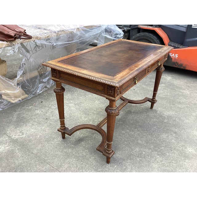 French Louis XVI-Style Bureau Plat Desk For Sale - Image 12 of 13