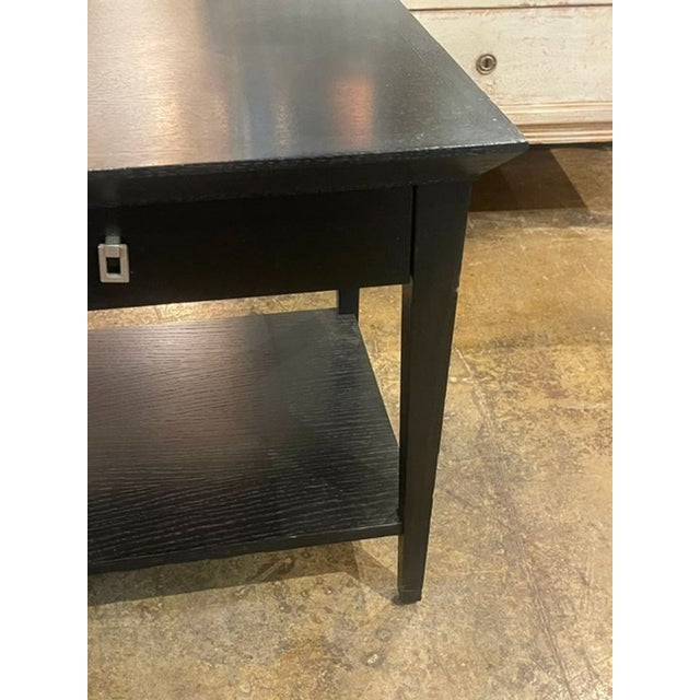 Pair of German Biedermeier Black Oak Side Tables For Sale In Dallas - Image 6 of 9