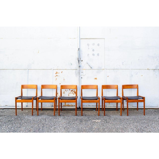Teak and Leather Dining Chairs by P. Jeppesen for Grete Jalk