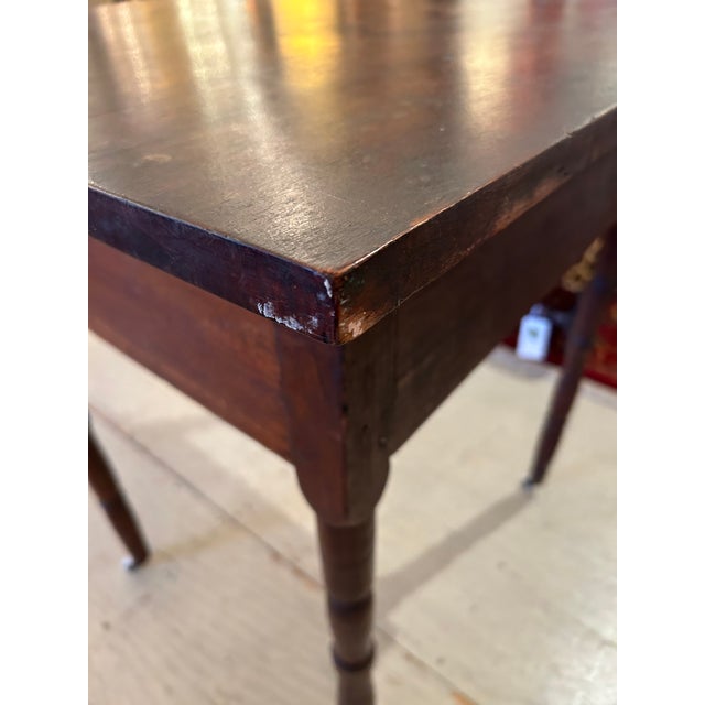 Wood Antique Rustic Side Table With Single Drawer For Sale - Image 7 of 14
