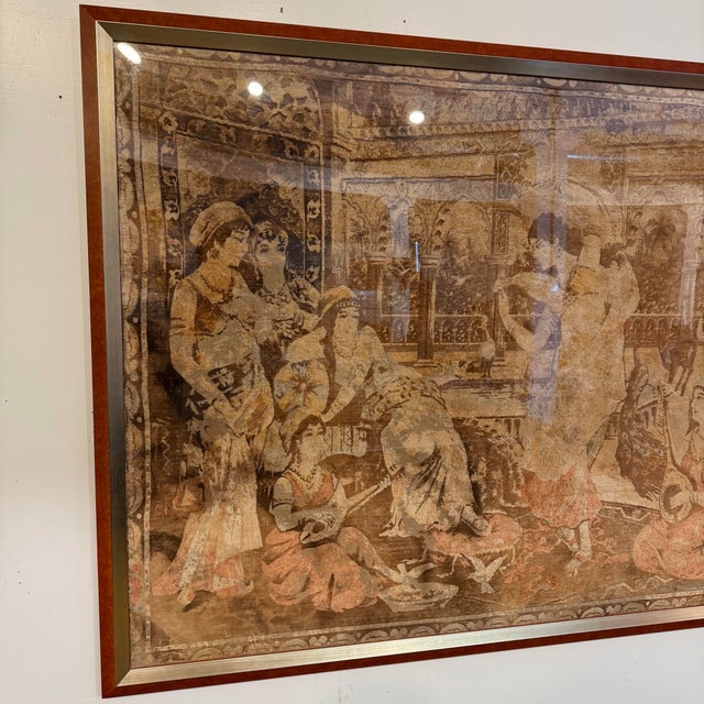 Persian Framed Tapestry From Iran Brought Back During Early 50’s Persian Tapestry For Sale - Image 3 of 10