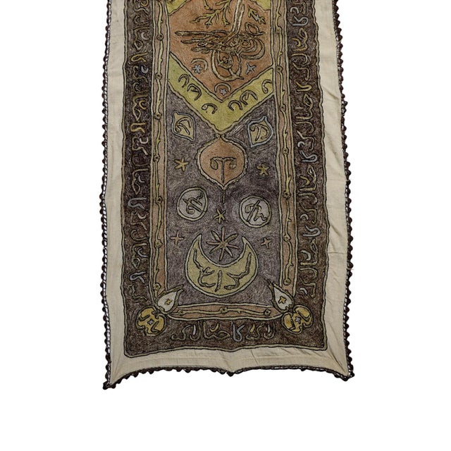 Metallic Thread Embroidered Wall Hanging, 1930s For Sale - Image 14 of 16