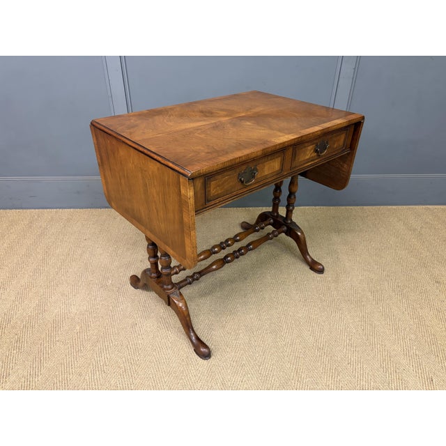 Burr Walnut Sofa Table, 1910 For Sale - Image 12 of 18