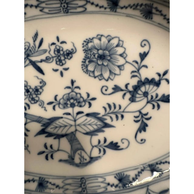 Traditional Antique 19th Century Meissen Blue Onion Platter For Sale - Image 3 of 8